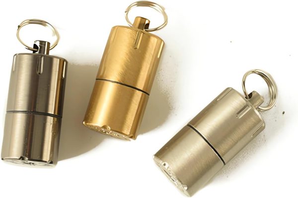 The World's Smallest Kerosene Lighter! Height 2.5cm/1.3cm Capsule Lighter Portable Metal Miniature EDC Gear Waterproof Tiny Peanut Lighter (Fuel not Included) 3Pack